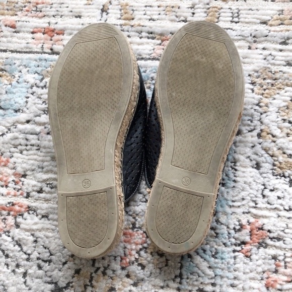 BUENO Navar Black Leather Tassel Slip On Espadrilles Slides Sandals - Picture 8 of 8